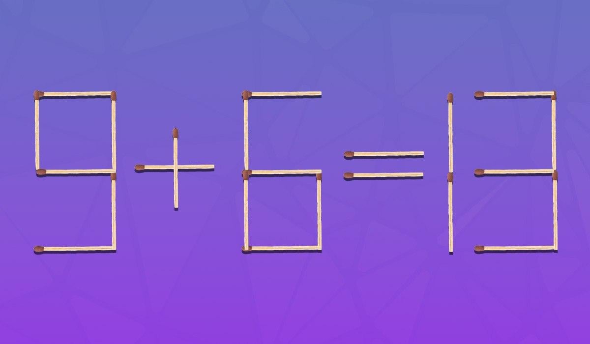 En udfordring for genier: Du skal trække 2 tændstikker for at gøre ligheden korrekt.