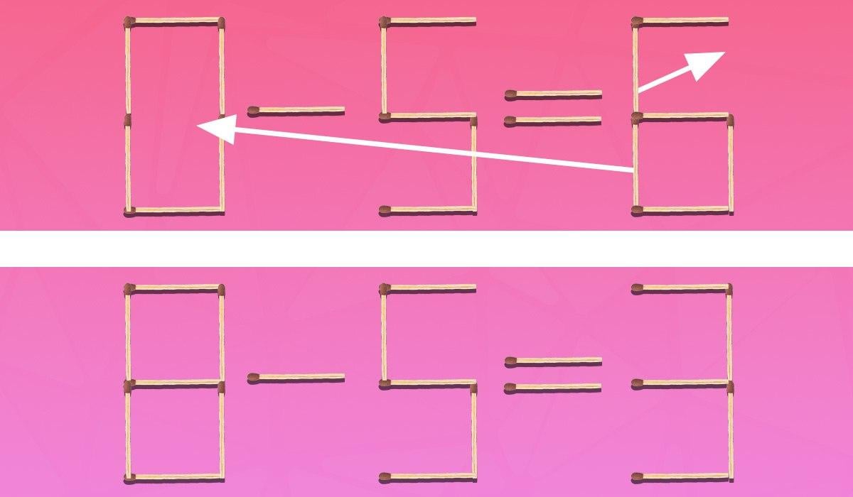 Du skal trække 2 tændstikker for at gøre lighed korrekt: en simpel IQ-test