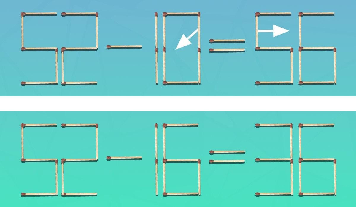 Et meget svært puslespil: du skal kun flytte 2 tændstikker for at gøre ligheden korrekt